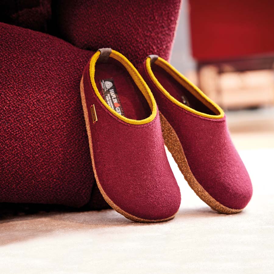 Haflinger Women Clog - GZ GZL Classic Grizzly - Wool clogs created from premium natural materials. 100% natural wool felt upper. - Haflinger Canada